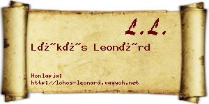 Lökös Leonárd névjegykártya