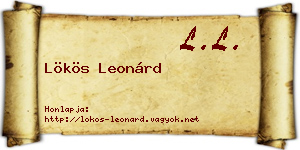 Lökös Leonárd névjegykártya
